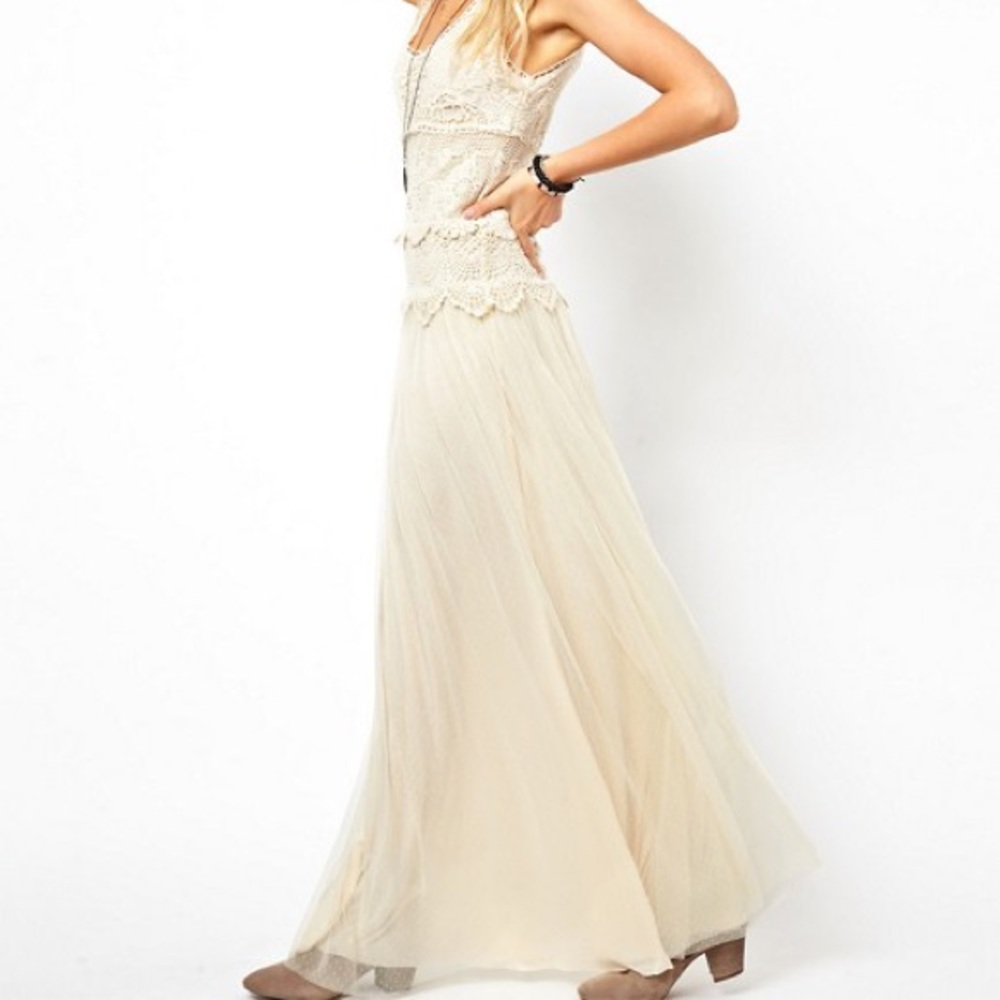 MANGO Miranda Crochet Maxi Dress.